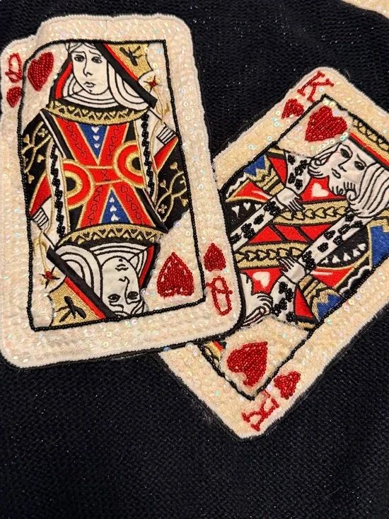Vintage Black Playing Card Sweater - Picture 2 of 2